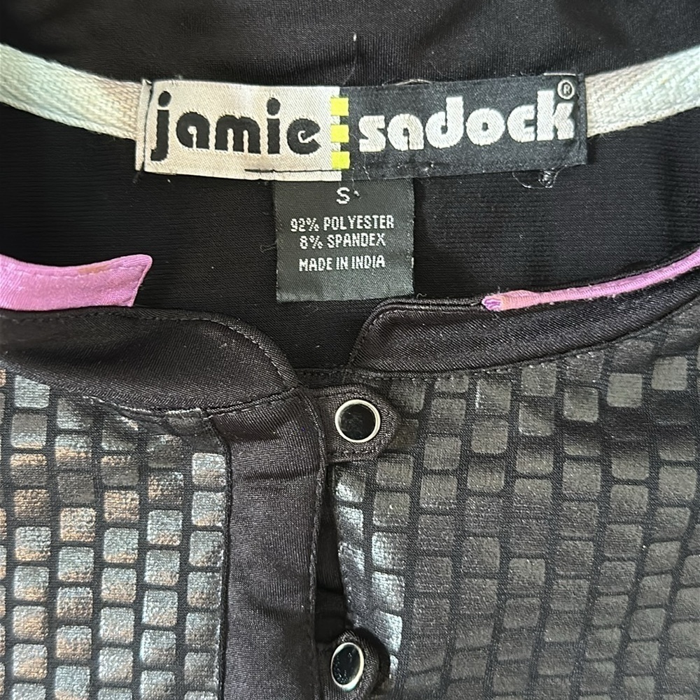 Jamie Sadock Women's Mock Neck Black Cap Sleeve Golf Top Size S - Picture 5 of 8